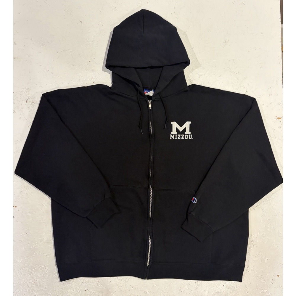 Vintage Mizzou Missouri Tigers Champion Full Zip Sweatshirt Hoodie Mens 2XL